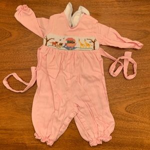 Anavini Smocked Pink Animal Jumper